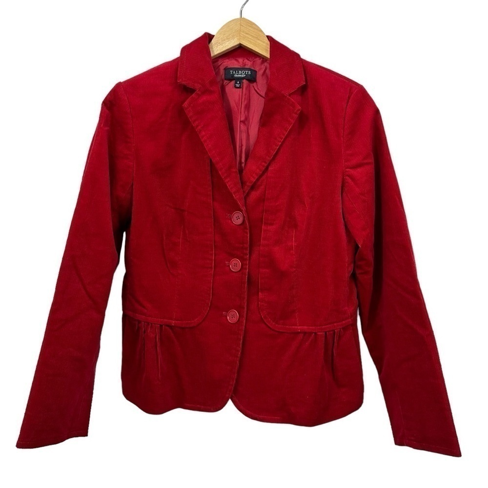 Talbots Red Thin Corduroy Jacket Blazer, 6